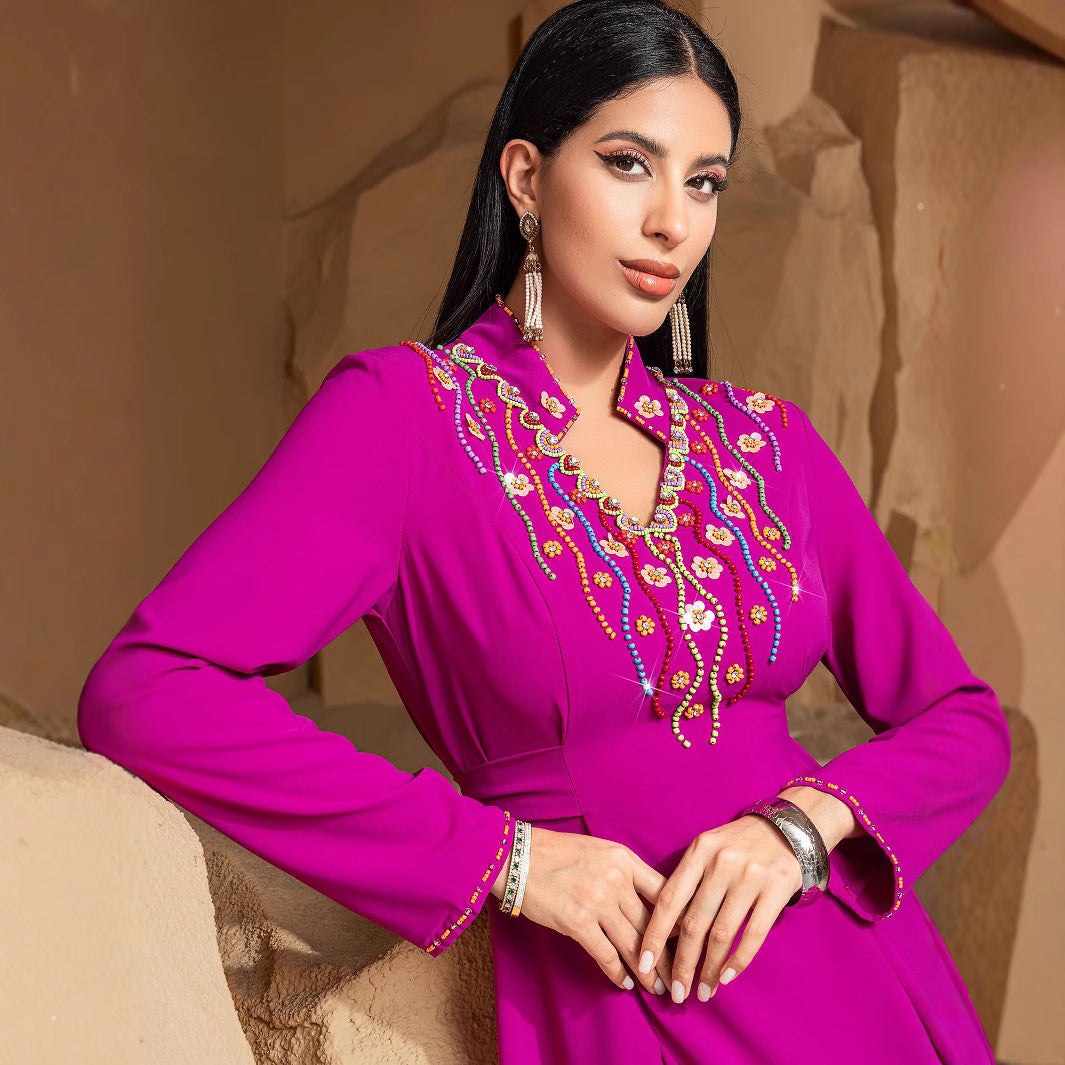 15250 Arab Dubai Heavy Industries hand-sewn beaded embroidered dress party dress