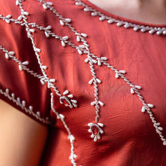 15234 Fashion Middle Eastern acetic acid surface embossed handmade nail drill dress long dress trendy robe