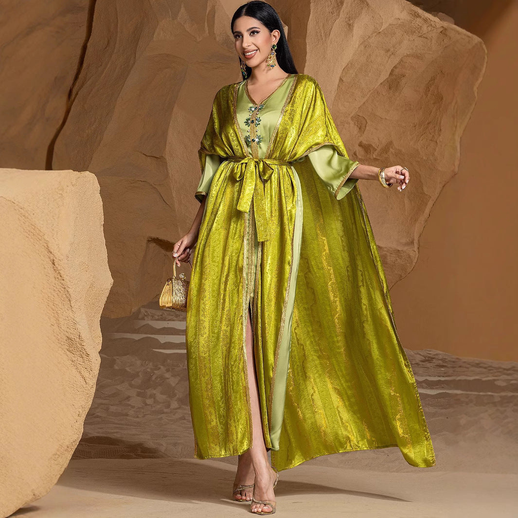 15143 new women's abaya two-piece dress