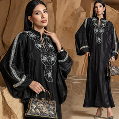 15248 Middle East Fashion High-end Weaving Gold Rice Bead Sleeve Dress