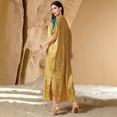 15158 new contrasting satin three-dimensional jacquard ABAYA robe