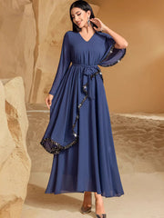 BA9013 Double Chiffon Irregular Skinny White Meat Cover Dress Party Gathering Temperament Long Dress