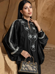 15248 Middle East Fashion High-end Weaving Gold Rice Bead Sleeve Dress
