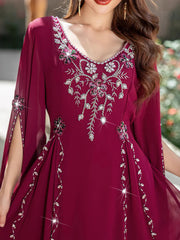 15180 Middle Eastern Clothing abaya Robe Handmade Beaded Dress Fashion Dress