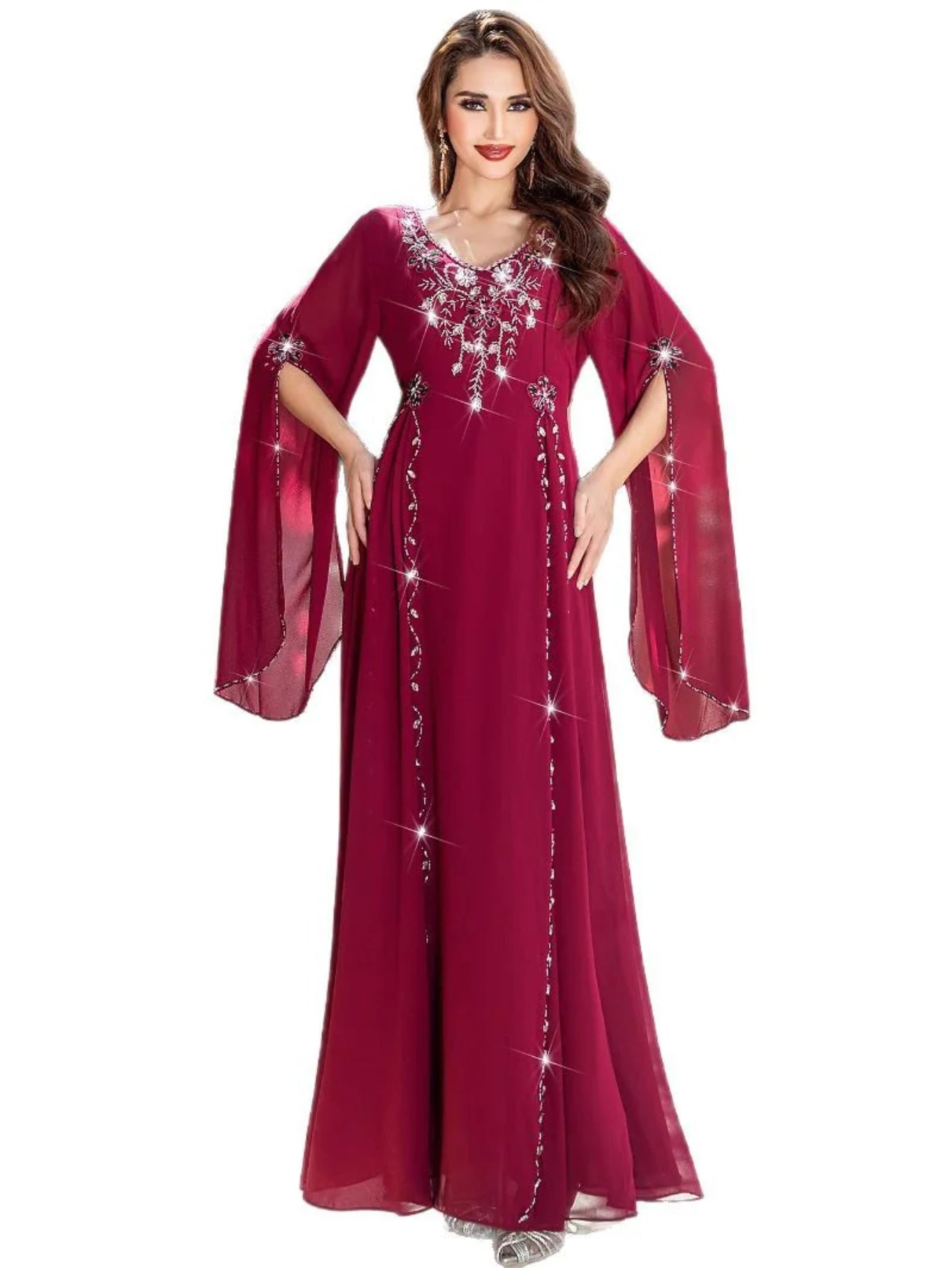 15180 Middle Eastern Clothing abaya Robe Handmade Beaded Dress Fashion Dress