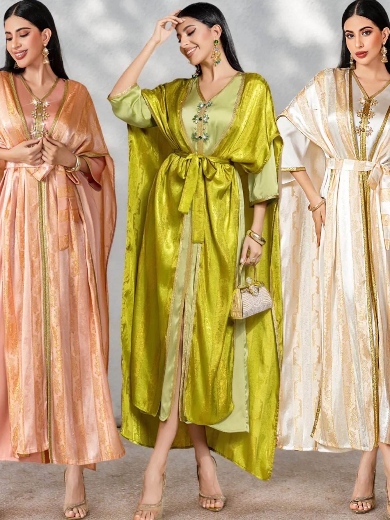 15143 new women's abaya two-piece dress