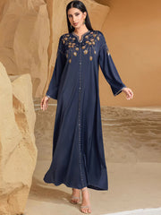 BA4115 navy blue heavy industry saudi arabaya hand-sewn diamond dress dress party dress