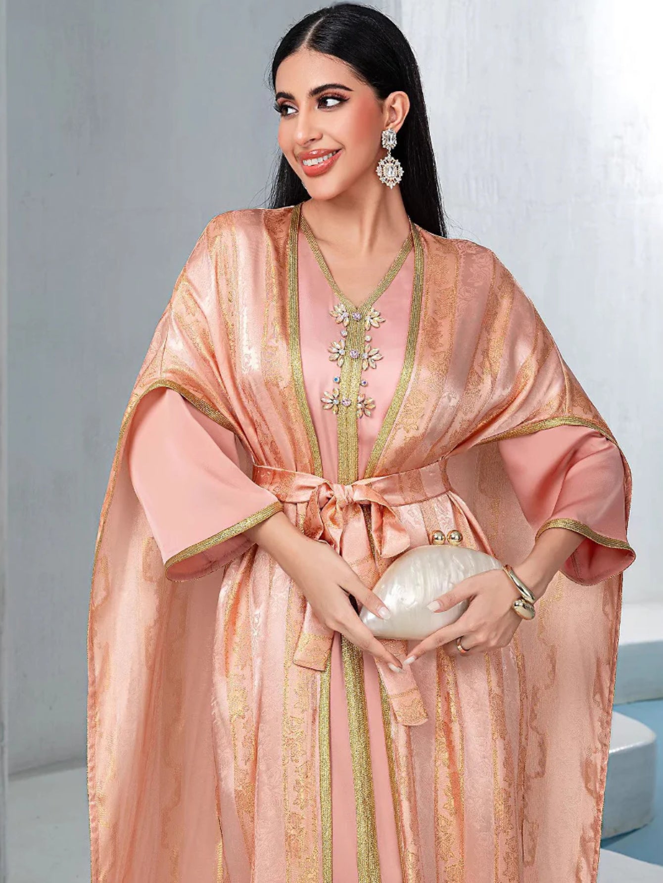 15143 new women's abaya two-piece dress