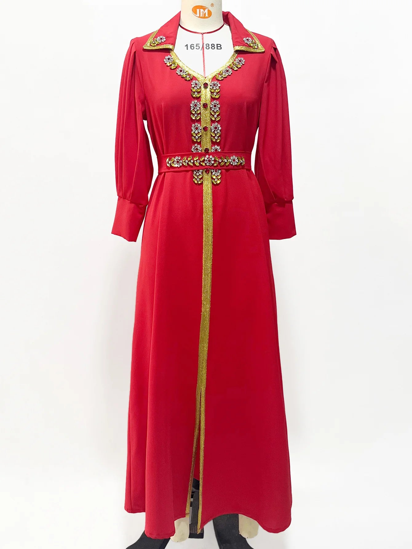 BA3108 new small lapel fashion flower sewn diamond dress Middle East Dubai Arab socialite temperament even