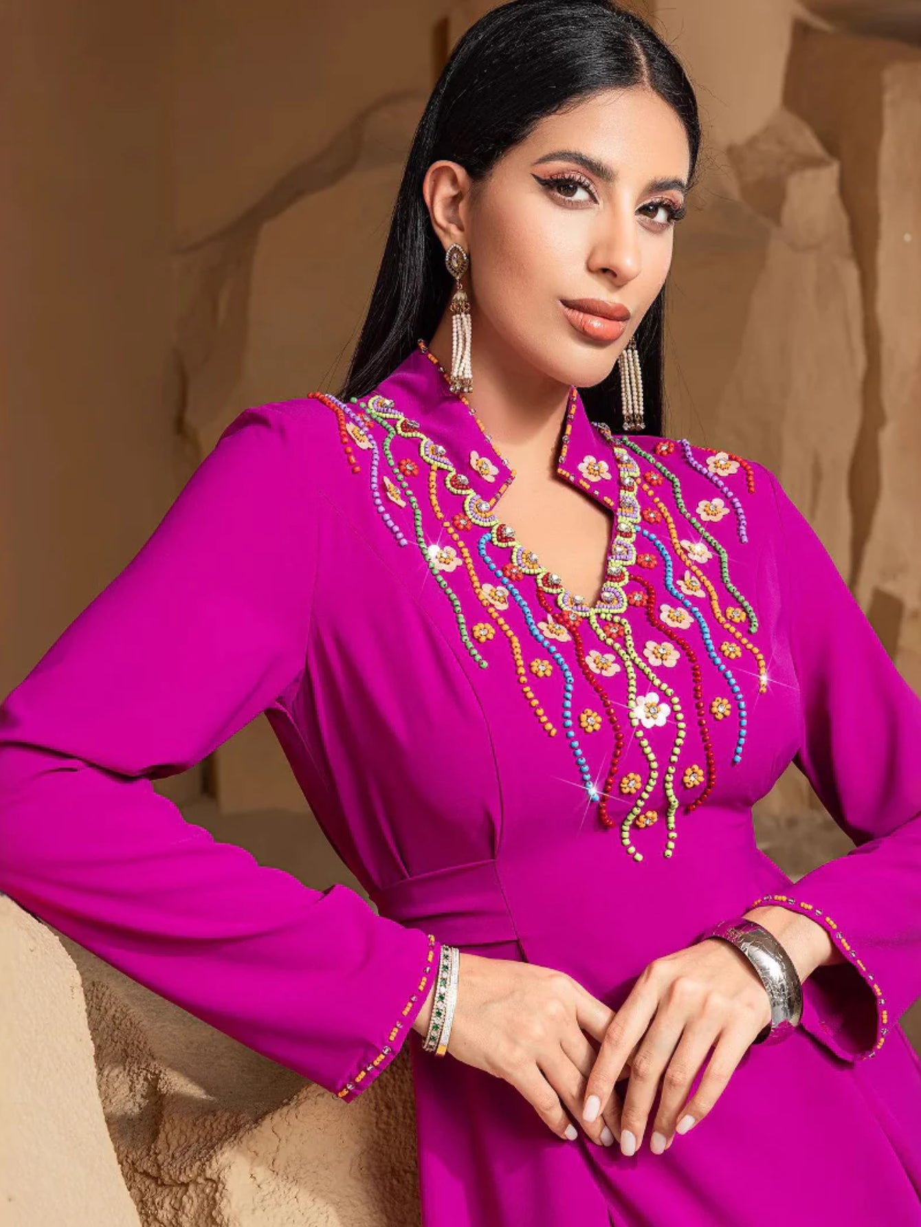 15250 Arab Dubai Heavy Industries hand-sewn beaded embroidered dress party dress
