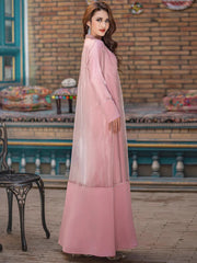 15188 Cherry blossom powder organza two-piece cardigan dress in stock